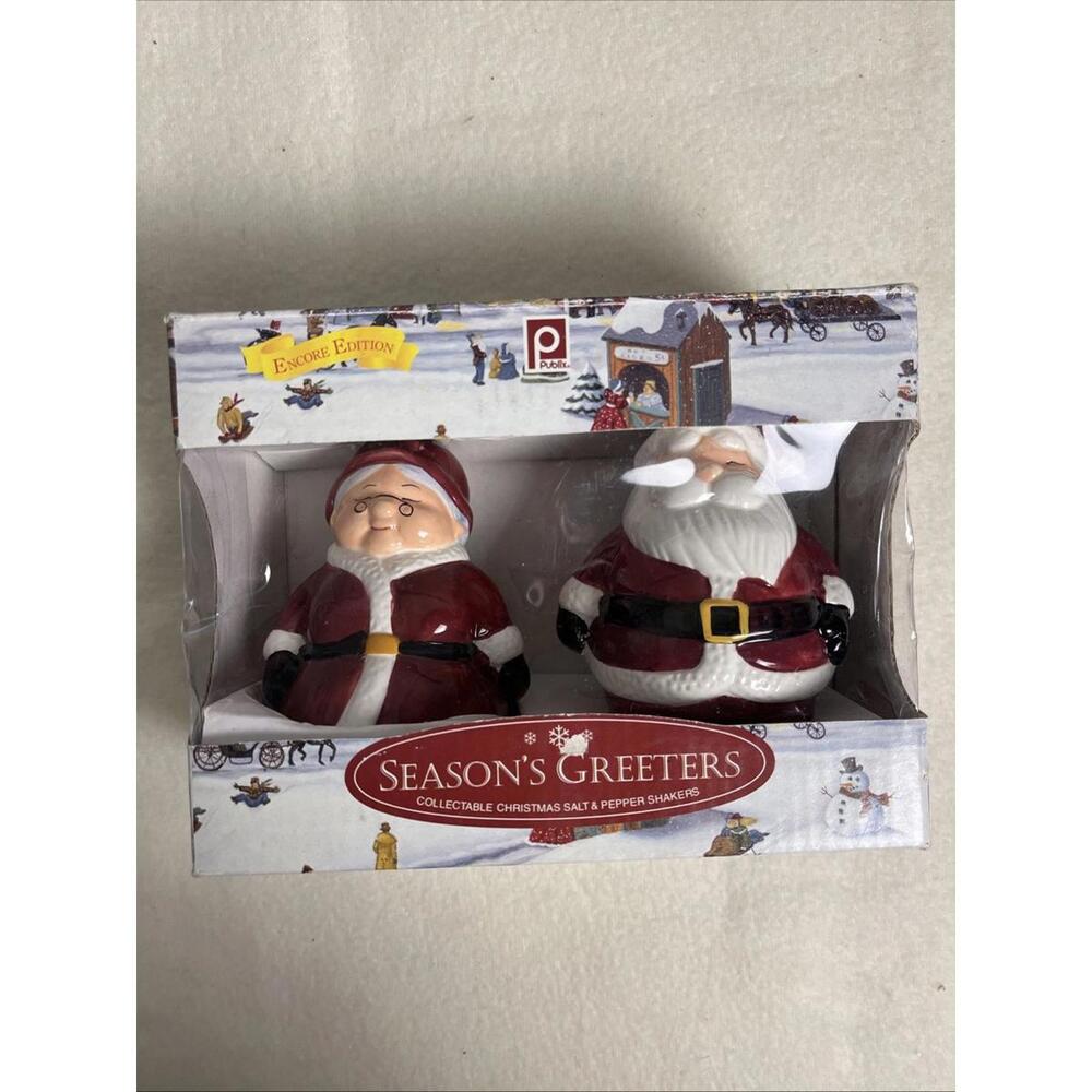 Publix Season Greeters Collectible Christmas Santa Mrs Claus Salt Pepper Shakers